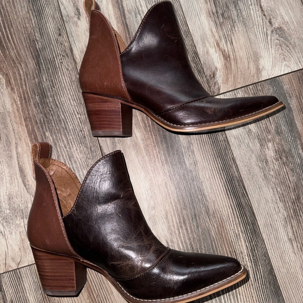 New Womens Nocona Micki Cowhide 7" Snip Toe Ankle Boots Bootie Shoes Size 9 NIB - Picture 4 of 9